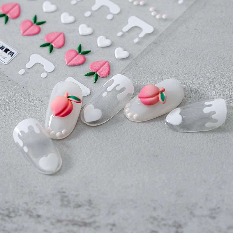 シール・ネイル・ネイルアート・新技術・バックグルー・浮彫り・TS1021・TENSOR・薄くて丈夫な・アクセサリー・桃|undefined