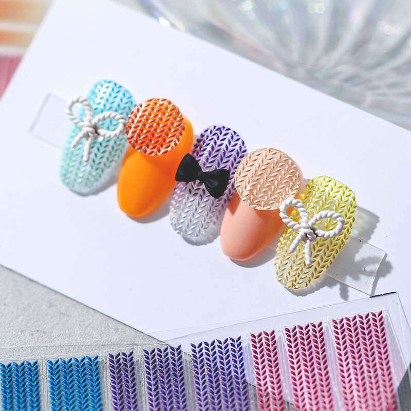 シール・ネイル・バックグルー・セーター柄・マット・グラデーション・5D・浮彫り・TENSOR・薄くて丈夫な|undefined