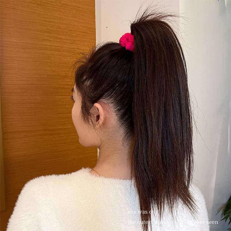 「バタフライ型ポップコーン」形編み風ヘアゴム6個セット｜秋冬・太め・韓国風・ボリューム・髪に優しい・ポニーテール|undefined