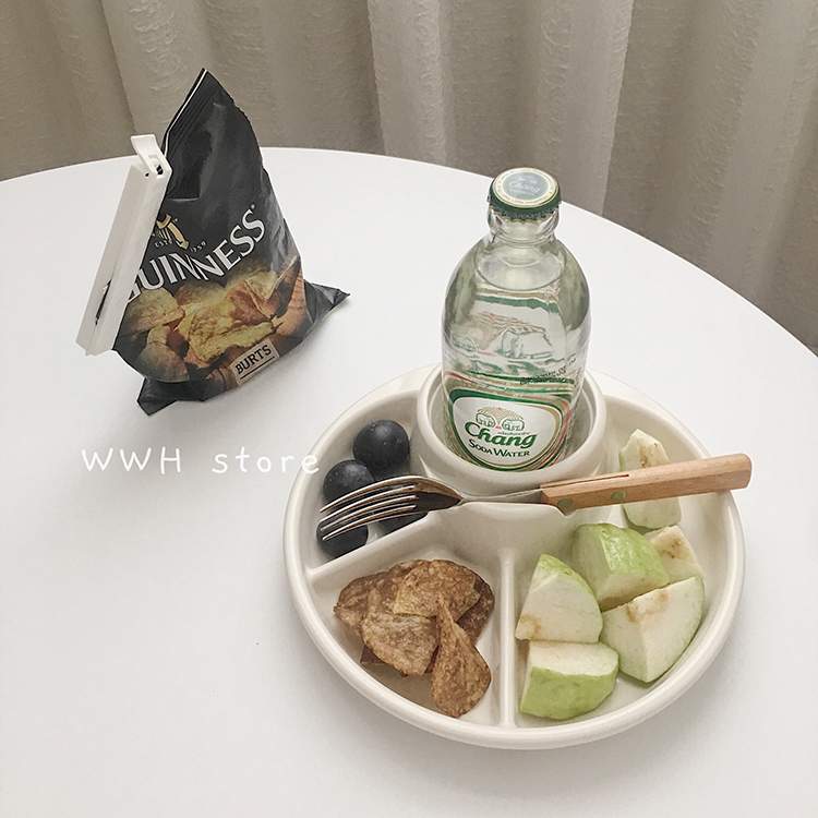 インスタ風仕切りプレート｜丸形/長方形、ドリンク置き付き、一人暮らし/朝食/スナックトレー/パーティー/飲み会|undefined