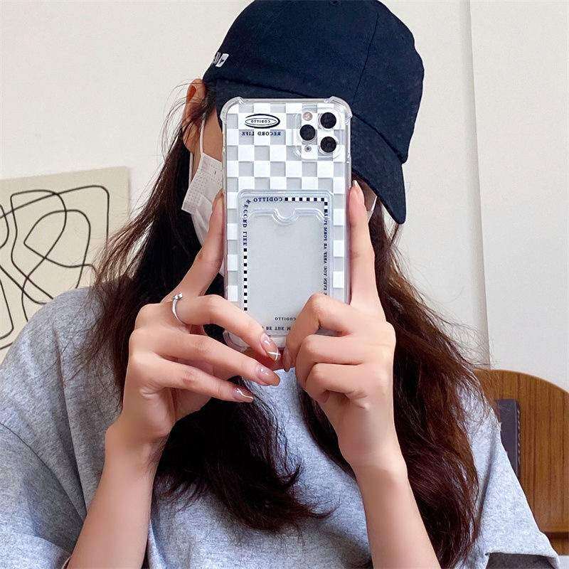 iPhoneスマホケース｜カードホルダー付き・チェック柄・ソフトケース・耐衝撃性良い|undefined