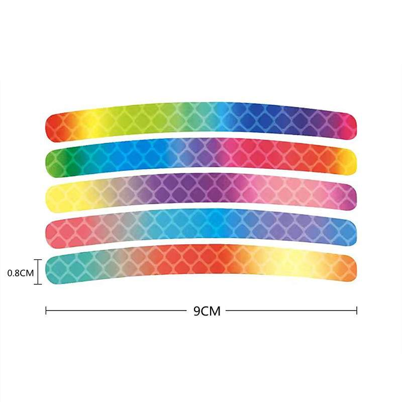 クールなタイヤホイール反射シール｜オートバイ・自転車・虹色・反射テープ・防水・飾り・安全警告|undefined