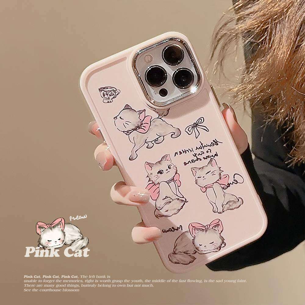 「iPhone多機種対応」可愛い猫 少女ピンク ｜ グラフィティ13・ソフト|undefined