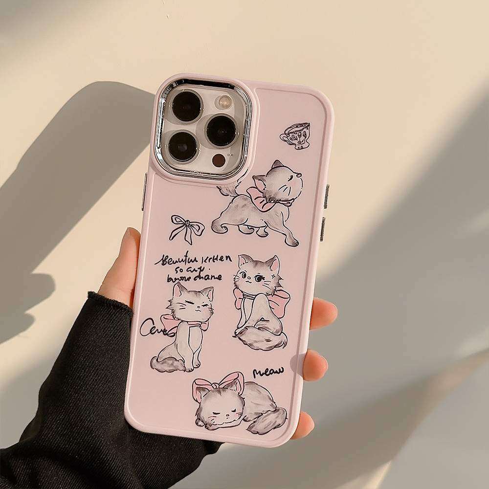 「iPhone多機種対応」可愛い猫 少女ピンク ｜ グラフィティ13・ソフト|undefined