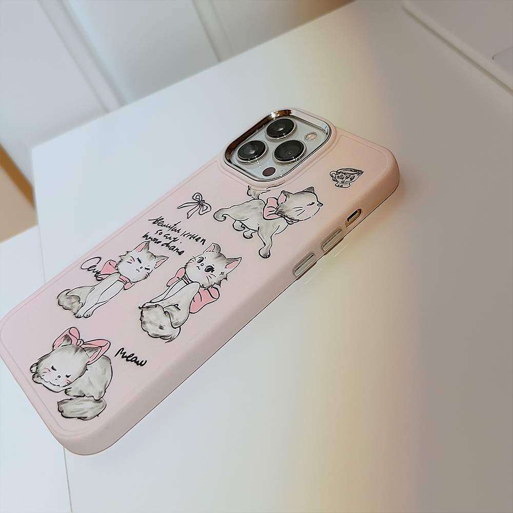 「iPhone多機種対応」可愛い猫 少女ピンク ｜ グラフィティ13・ソフト|undefined