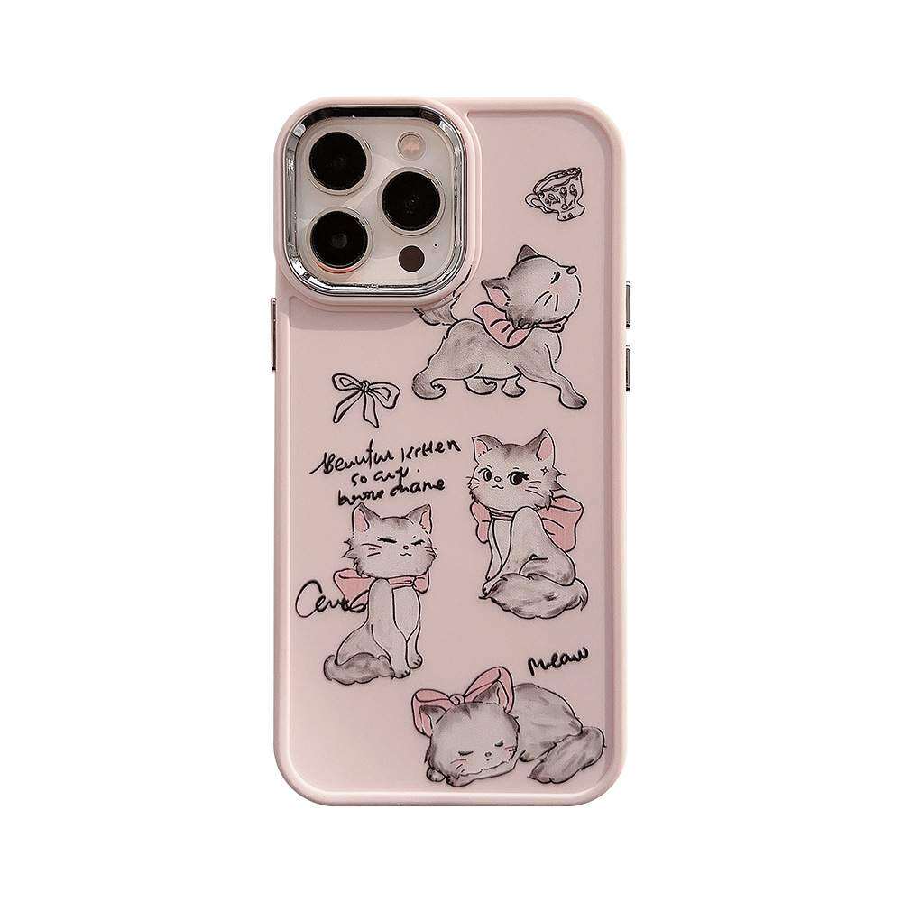 「iPhone多機種対応」可愛い猫 少女ピンク ｜ グラフィティ13・ソフト|undefined