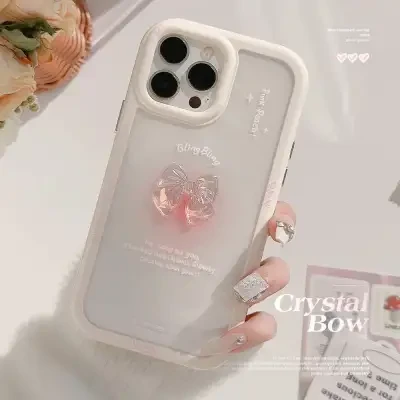 「iPhone多機種対応」 グラデーション・可愛いリボン・スマホケース｜ アクリル製・iPhone15/14/13/12/11/X
