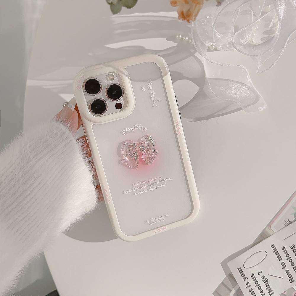 「iPhone多機種対応」 グラデーション・可愛いリボン・スマホケース｜ アクリル製・iPhone15/14/13/12/11/X|undefined
