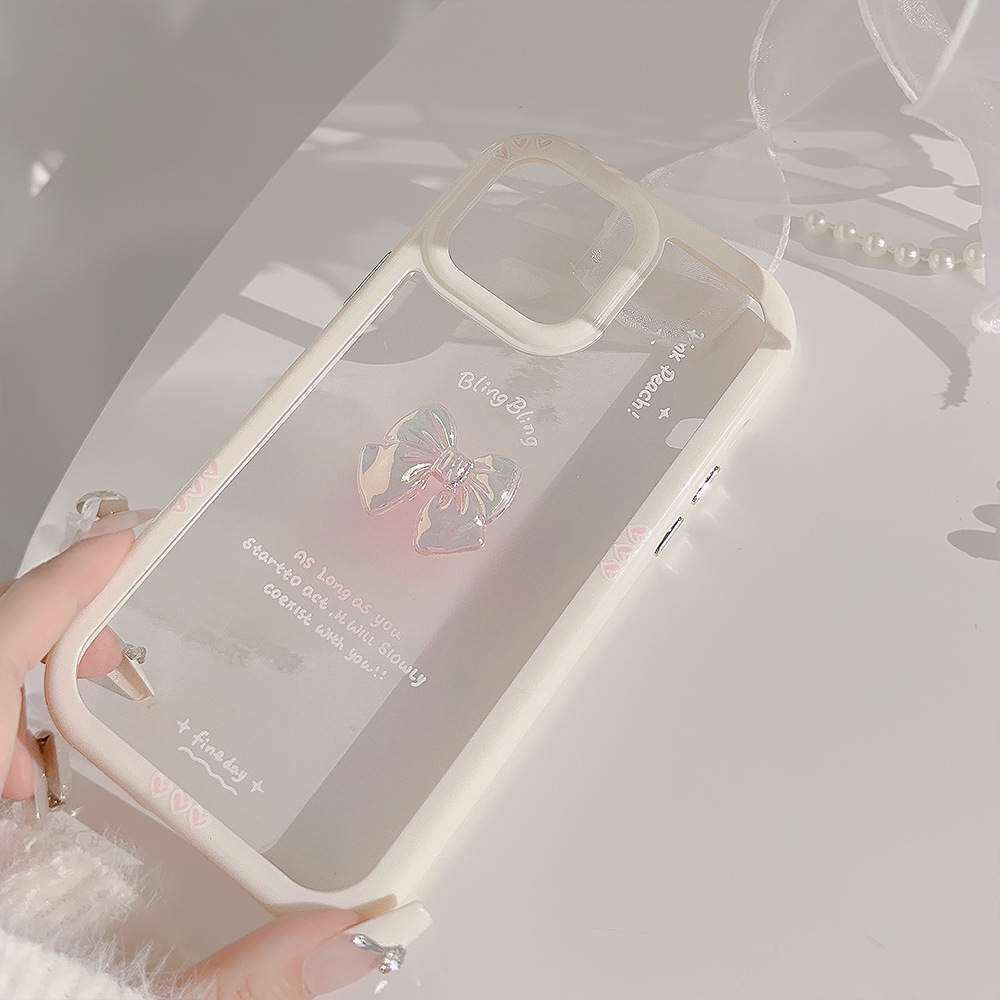 「iPhone多機種対応」 グラデーション・可愛いリボン・スマホケース｜ アクリル製・iPhone15/14/13/12/11/X|undefined