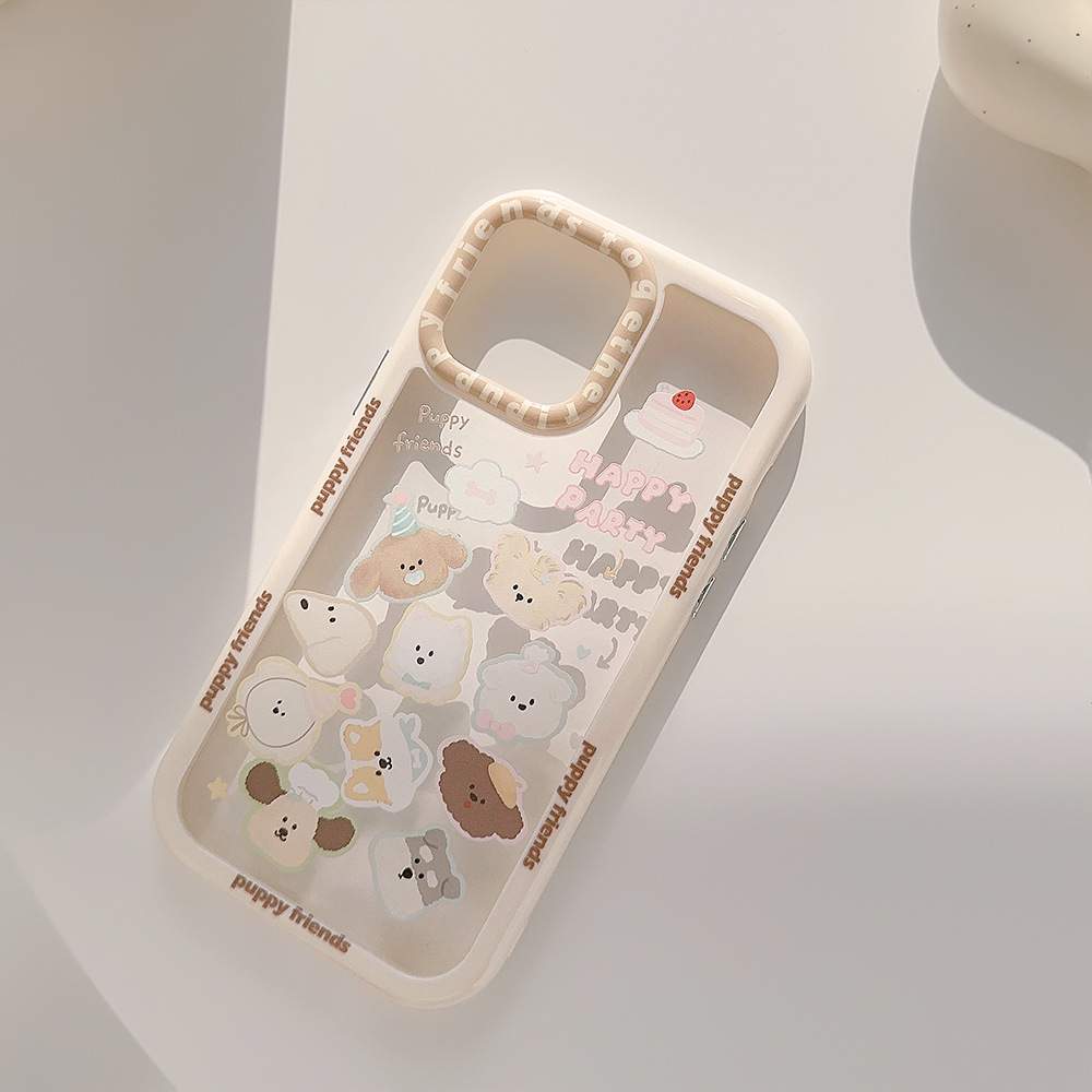 「iPhone多機種対応」可愛い犬の頭・オリジナル・iPhoneケース｜アクリル製・ハードタイプ・チェーン付き・iPhone15/14/13/12/11/X|undefined
