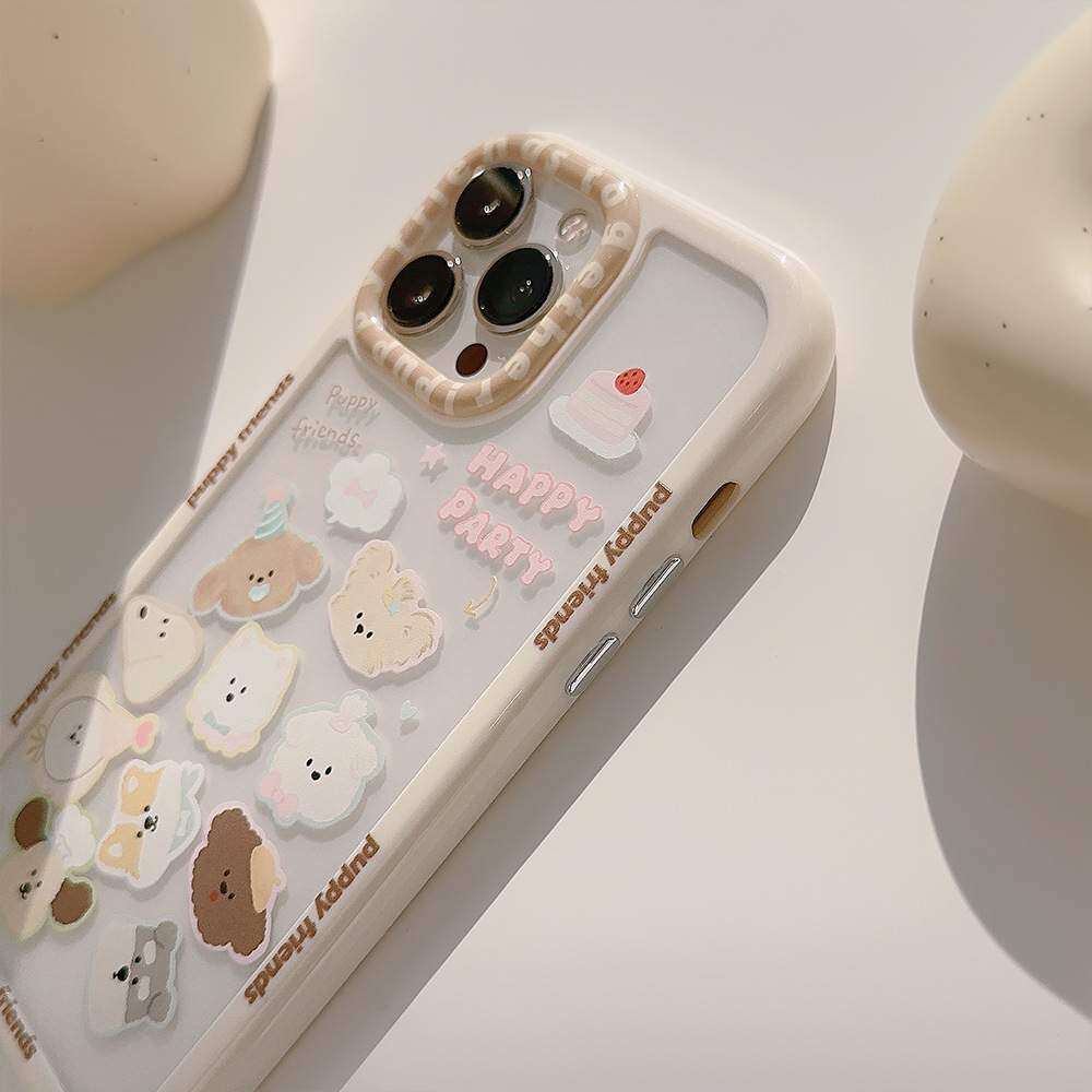 「iPhone多機種対応」可愛い犬の頭・オリジナル・iPhoneケース｜アクリル製・ハードタイプ・チェーン付き・iPhone15/14/13/12/11/X|undefined