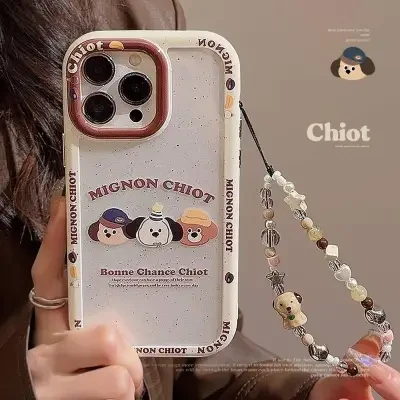 ワクワク広場 「iPhone多機種対応」 かわいい・ワンちゃん・iPhoneケース｜ハードタイプ・アクリル製・チェーン付き・iPhone15/14/13/12/11