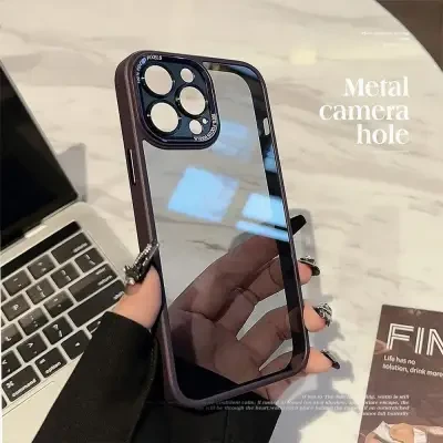 「iPhone多機種対応」高級感ある金属レンズ保護｜素直・バンパー・防衝撃・透明・スマホケース・ハード・アクリル