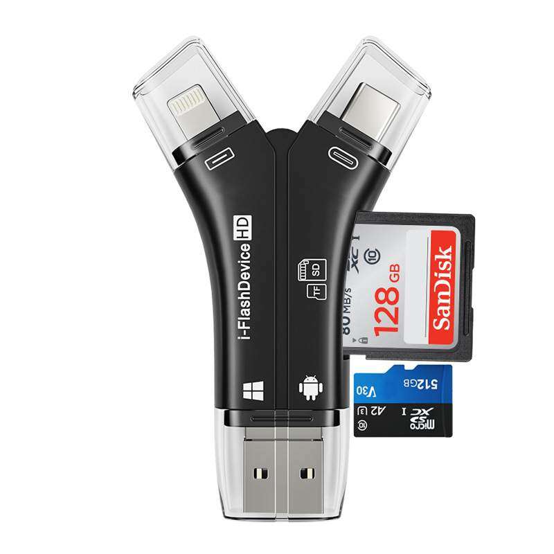 SDカードリーダー｜4in1・iphone・Android・sdカードリーダー データ移行 バックアップ・ipad・usb・type-C・SD/Micro|undefined