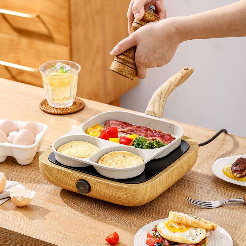 早割クーポン！ 目玉焼き3in1フライパン｜仕切り3つ・2つ穴円形・IHとガス火対応 リール