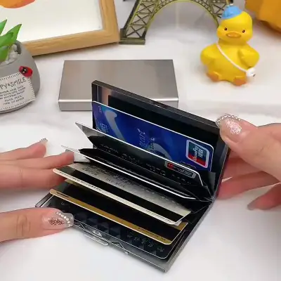 アコーディオンカードケース｜10枚入れる・カードホルダー・ステンレス製・カードボックス・メタルカードケース