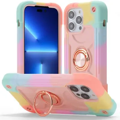 iPhoneスマホケース｜耐衝撃・スマホリング・磁気リング・スタンド付き・落下防止