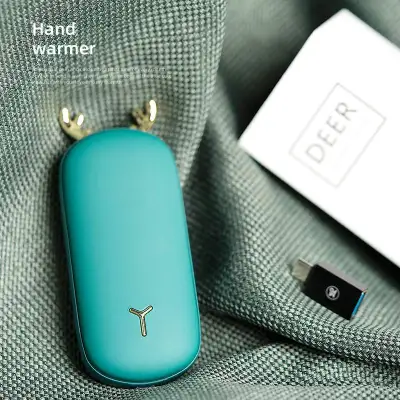 充電式カイロ｜可愛い鹿・急速発熱・4000mah・モバイルバッテリー機能付き・カイロ・両面使える・繰り返し利用可能・通勤・通学