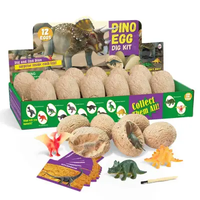 恐竜発掘キット｜恐竜おもちゃ・恐竜卵玩具・12個セット・知育玩具・2024新作・教育的・創造的なおもちゃ・アウトドアおもちゃ・プレゼント
