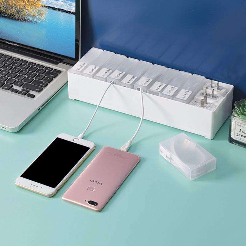 🌷収納ボックス🌷｜充電器・USB・データケーブル収納ボックス・デスクトップ用・引き出し・仕切り・オフィス・収納・文房具・文具|undefined