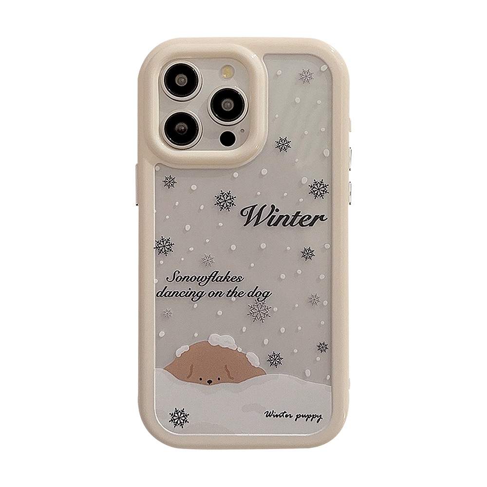 雪と子犬 iPhoneケース｜アクリル製・ハードケース・耐衝撃|undefined