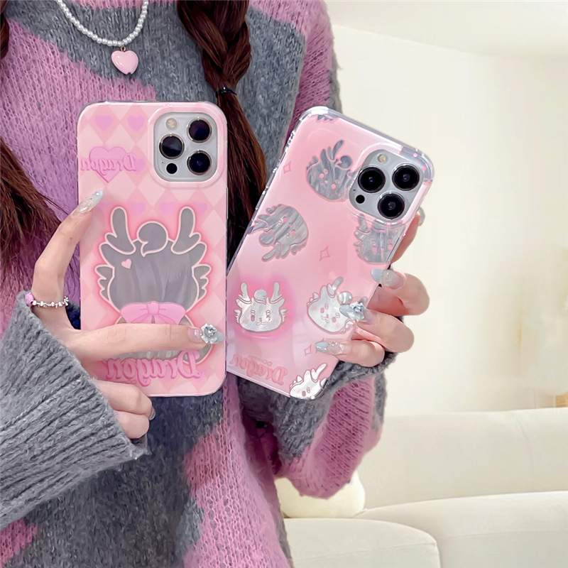 たくさんのカワイイ子龍iPhoneケース｜ピンク・オシャレ iPhone 15/iPhone 14/iPhone 13/iPhone 12|undefined