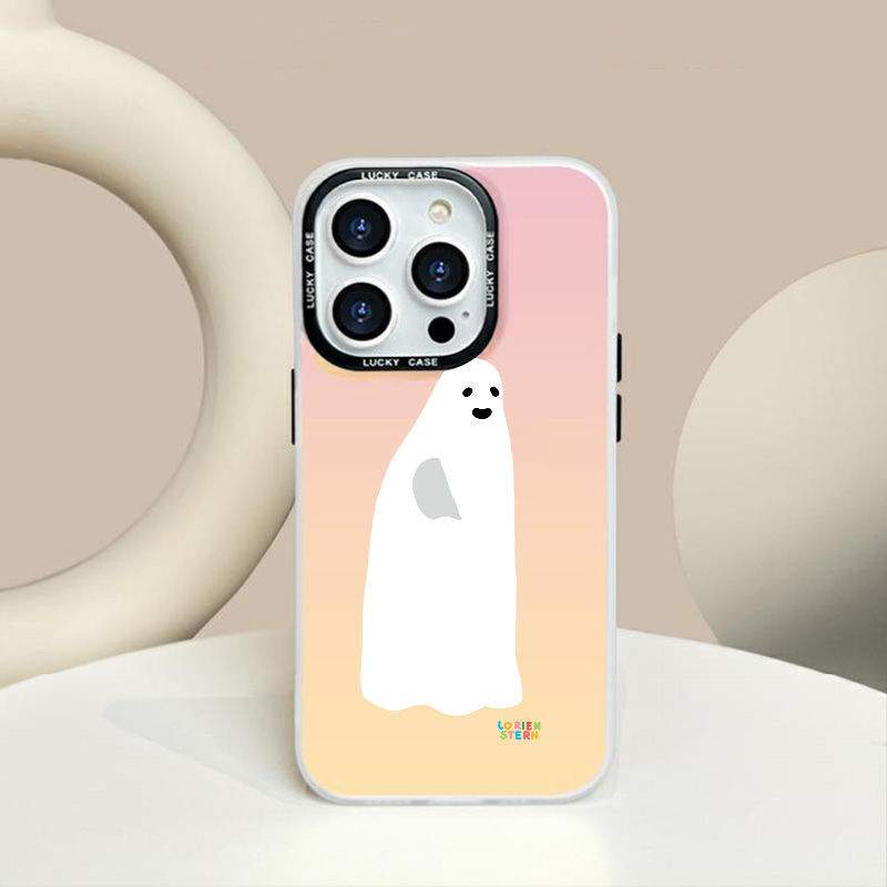 【偏光カラー】白い幽霊iPhoneケース｜多機種対応・トレンド・iPhone 15/14/13/12/11/SE|undefined