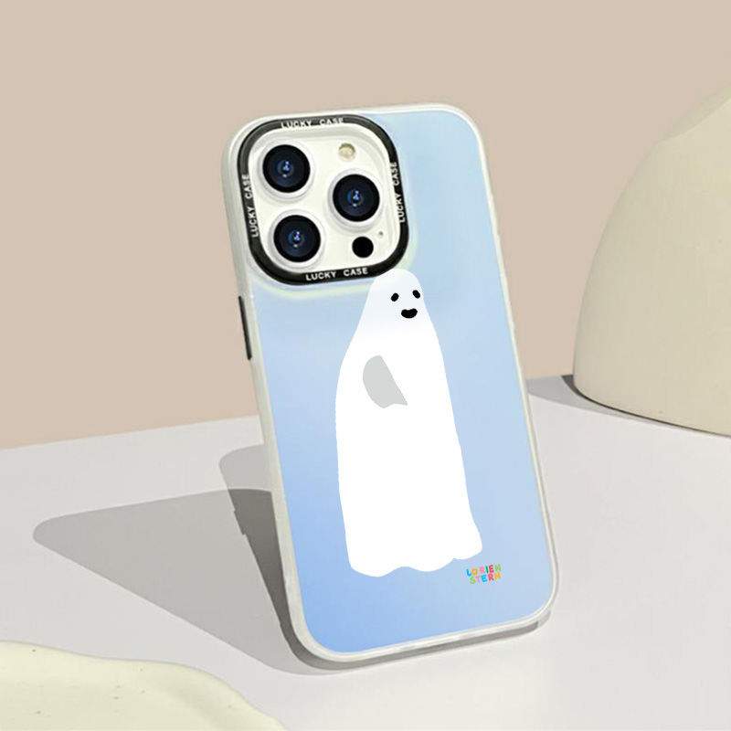 【偏光カラー】白い幽霊iPhoneケース｜多機種対応・トレンド・iPhone 15/14/13/12/11/SE|undefined