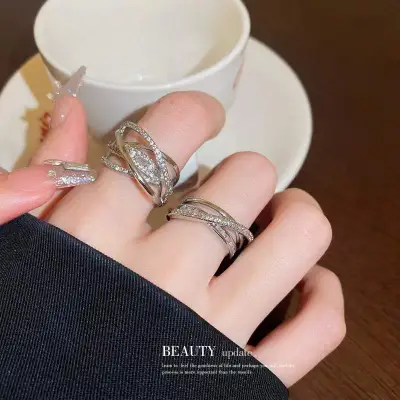 指輪｜ジルコン・シンプル・個性的・ハート・多層・人差し指リング・手飾り