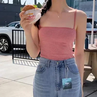 Chic Haven ノースリーブ・キャミソール・2024年新作・夏用・薄手・インナー・単品・女性用