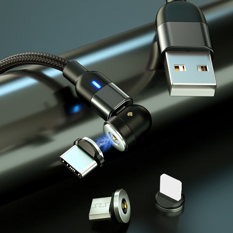 3in1マグネット式急速充電ケーブル