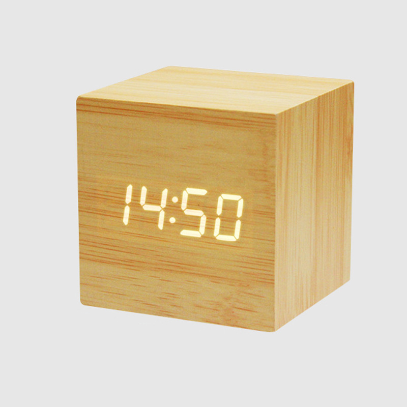 木目調デジタル時計丨設定簡単でおしゃれな多機能時計