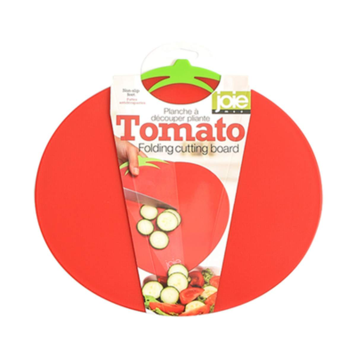 トマト型折りたたみまな板│切った食材をこぼさずお鍋に注げる