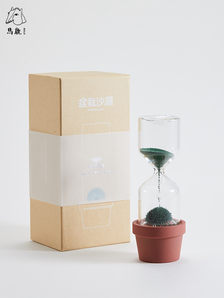 鉢植えの形砂時計│創意的なデザインで磁力植物を！プレゼントに最適♪