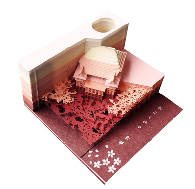 『人気応援商品』3D立体清水寺 付箋｜Paper Art Buildingは、美しいボックスと、ユニークで美しいインテリアから徐々に浮かび上がってきます。|undefined