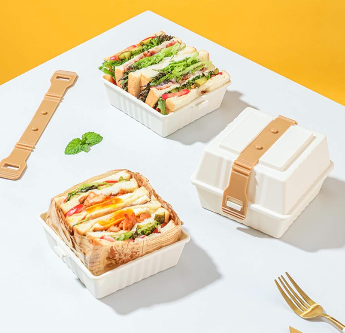 サンドイッチボックス│形が崩れにくい！持ち運びやすい、通勤・登校・ピクニックに最適