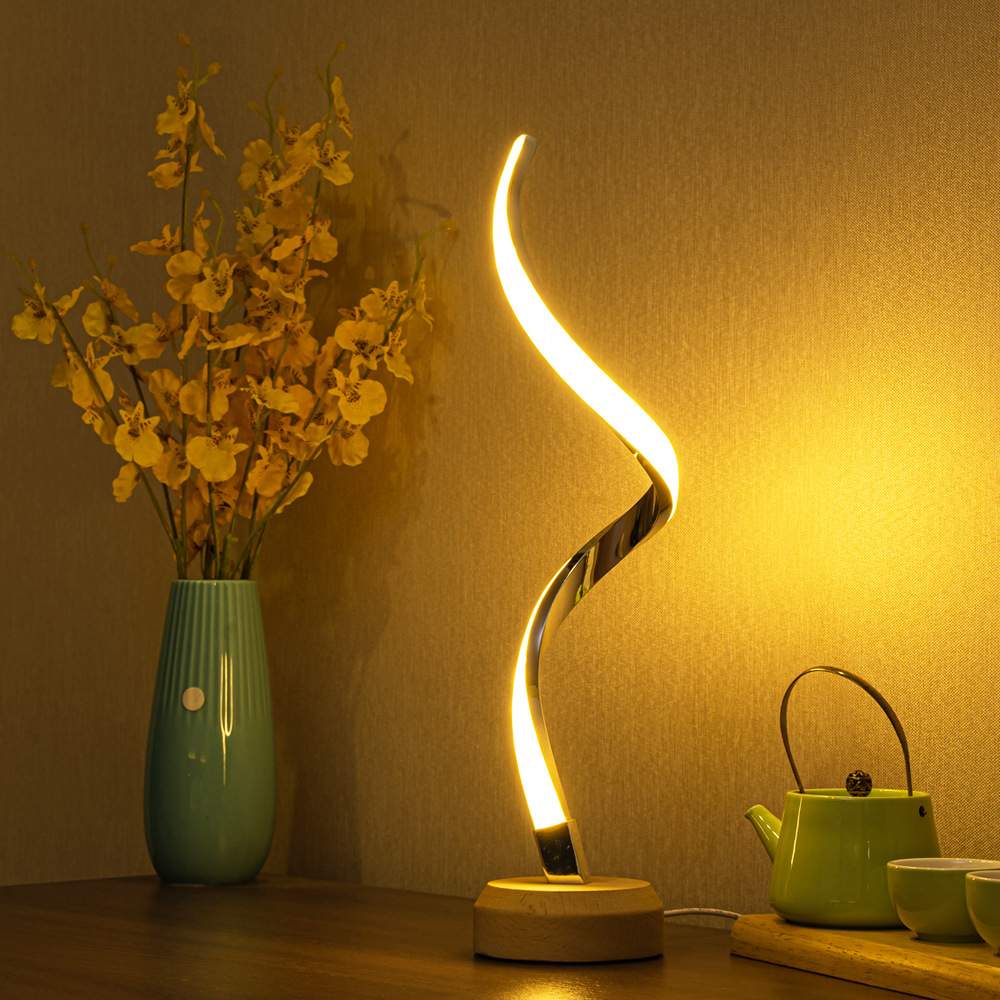 ナイトライト｜LEDの木製の電気スタンド・調光可能なLed照明・寝室のベッドサイドのナイトライト