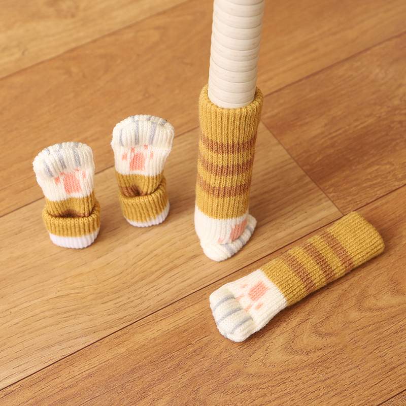 『7sGoodチョイス』猫柄イス保護キャップ （4個入り）｜猫ちゃんの足を再現♡ お家の床を守ります