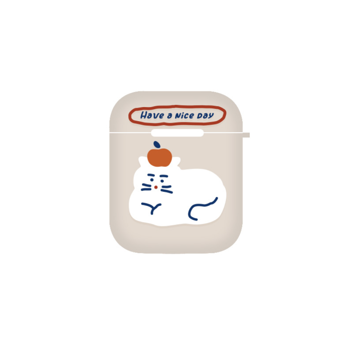 【白猫】猫と柿Airpodsケース｜同柄キーホルダー付き|undefined