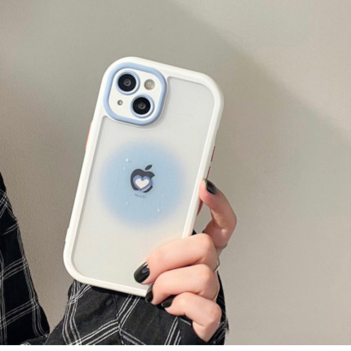 【インスタ風】ブルーハートiPhone対応スマホケース｜柔らかいフレームでしっかり保護|undefined