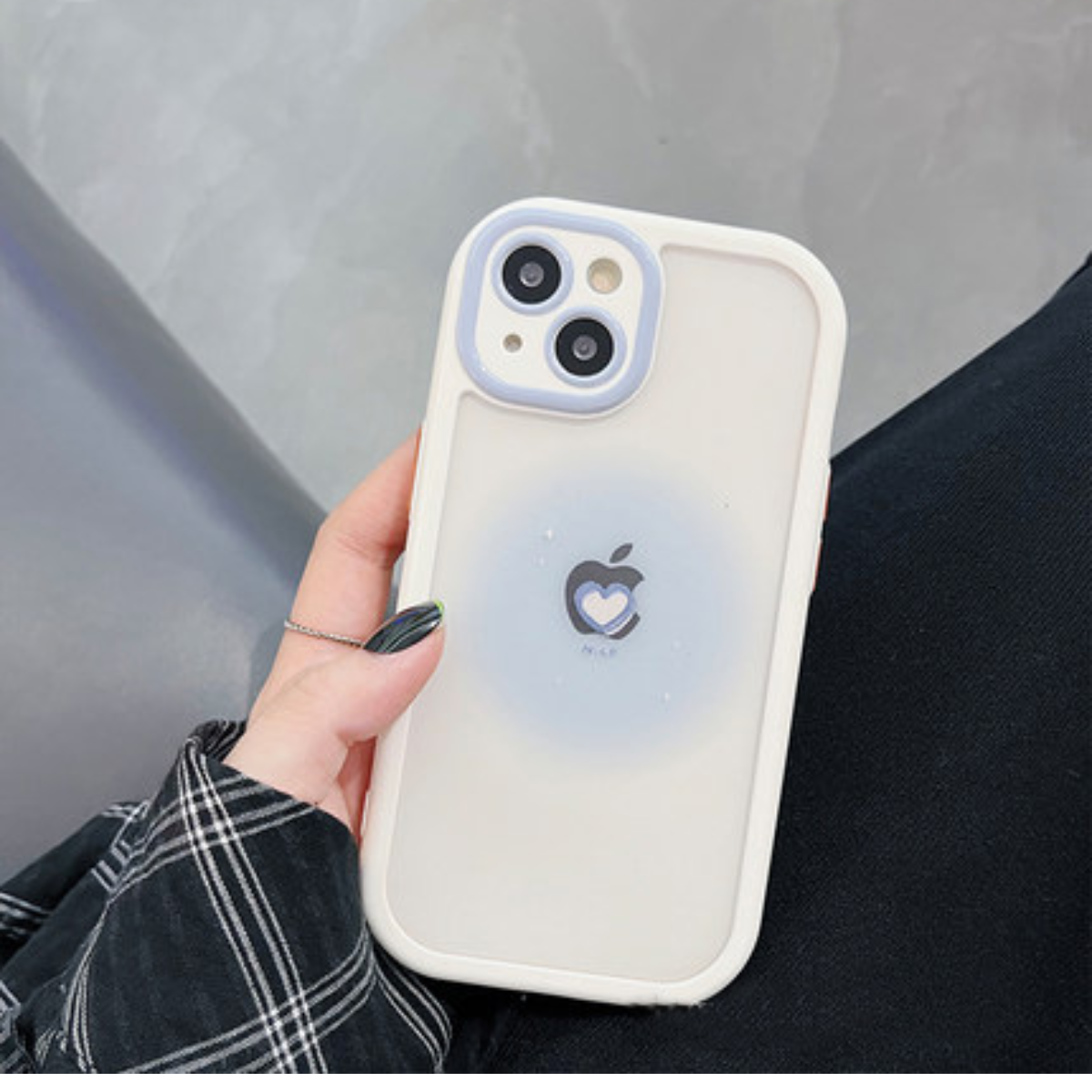 【インスタ風】ブルーハートiPhone対応スマホケース｜柔らかいフレームでしっかり保護|undefined