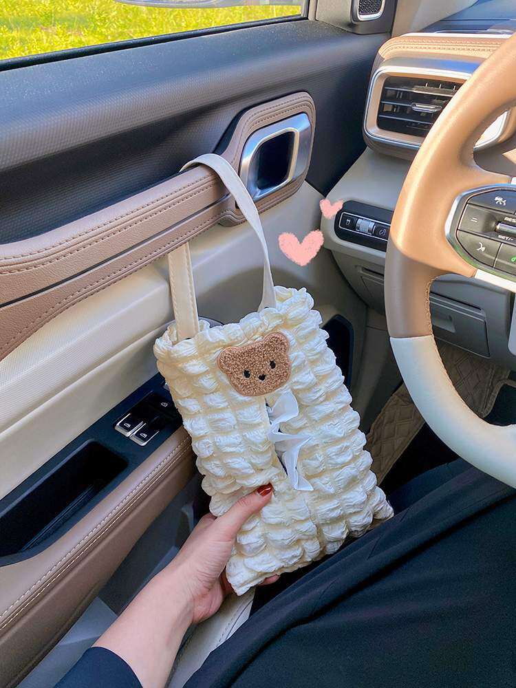 『超カワイイ車用品』車内　ティッシュケース｜カワイイクマちゃんのティッシュボックス·車内雰囲気が上がる