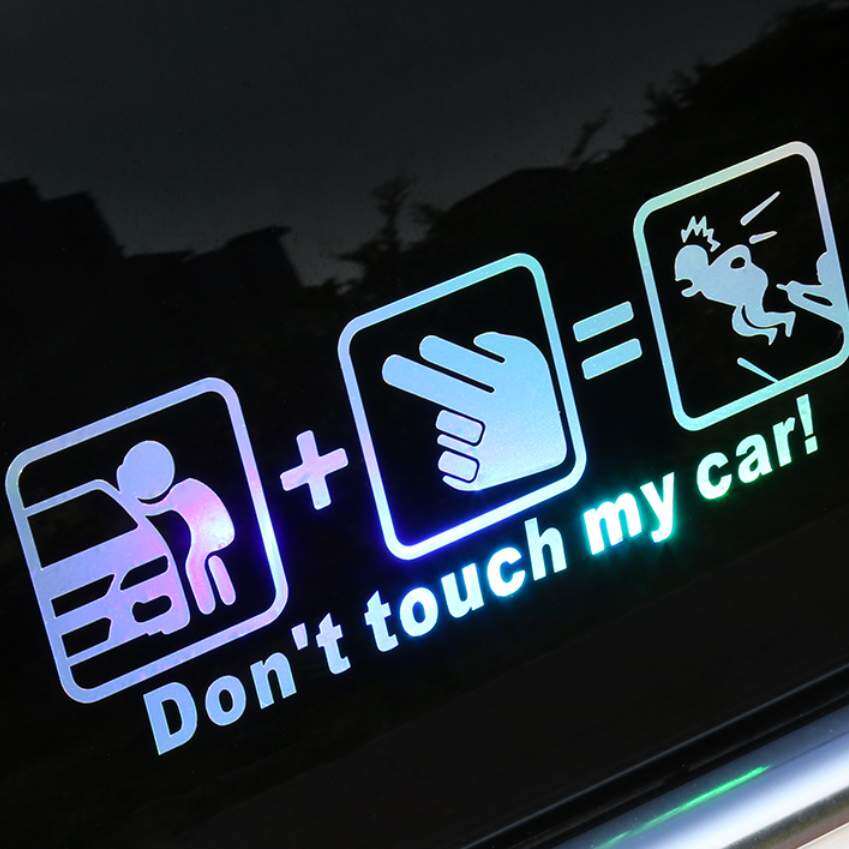 『車きらきらオシャレステッカー』Don't touch my car！ステッカー｜どんなボディーカラーにも合わせやすい·角度によって美しく色を変える|undefined