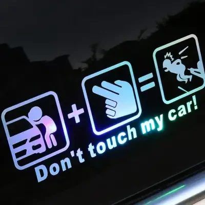 なんでもNANN 『車きらきらオシャレステッカー』Don't touch my car！ステッカー｜どんなボディーカラーにも合わせやすい·角度によって美しく色を変える