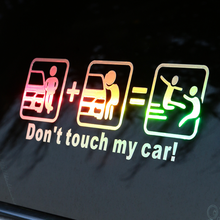 『車きらきらオシャレステッカー』Don't touch my car！ステッカー｜どんなボディーカラーにも合わせやすい·角度によって美しく色を変える|undefined
