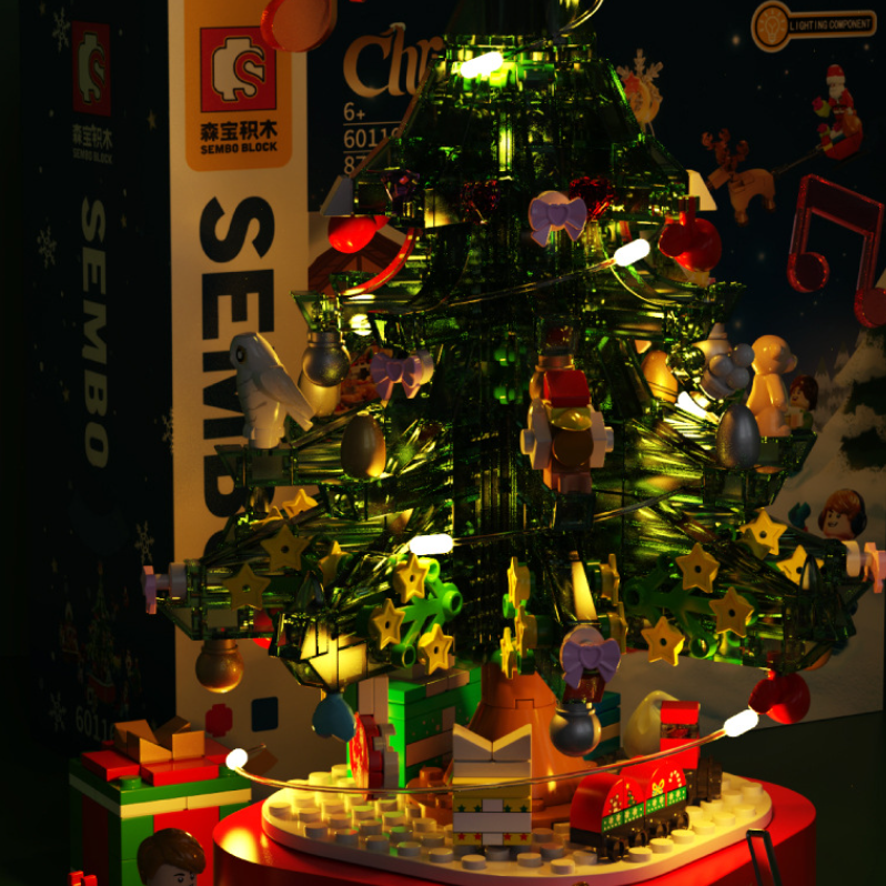 【人気急上昇】『 メリー クリスマス～』クリスマスツリー　ブロック｜喜びの季節に創造の楽しみをプラス·クリスマスプレゼントに最適！|undefined
