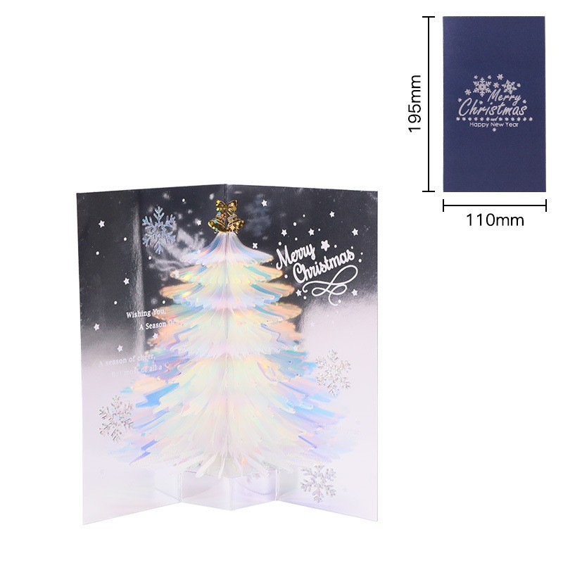 『ポップアップカード』綺麗すぎるクリスマスの木｜ホログラムハニカム型、キラキラ立体カード|undefined