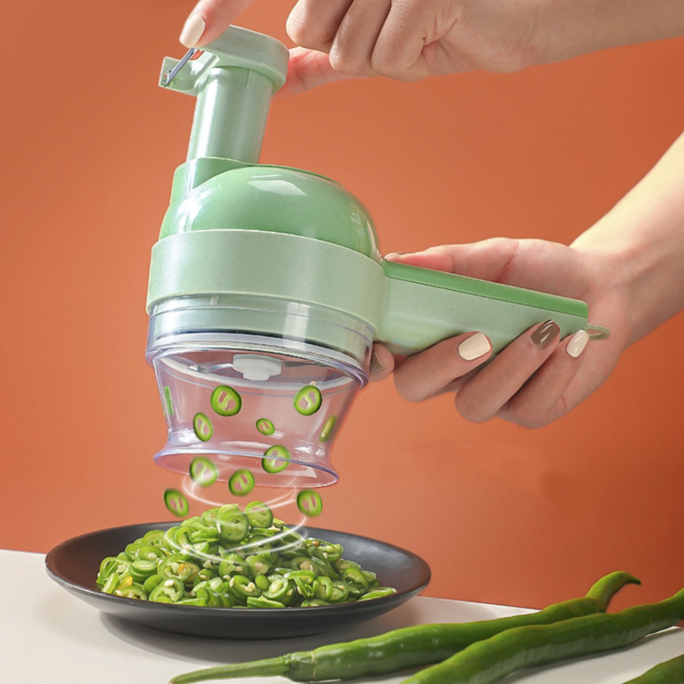 『NEW！新機能登場！』 ガトリング野菜スライサー｜ 4in1多機能で最も用途の広いキッチンツール、クリーニングブラシとしても使えます！