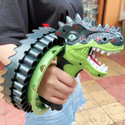 恐竜シューティングおもちゃ｜スポンジ銃なので、男の子のおもちゃとしても人気です！