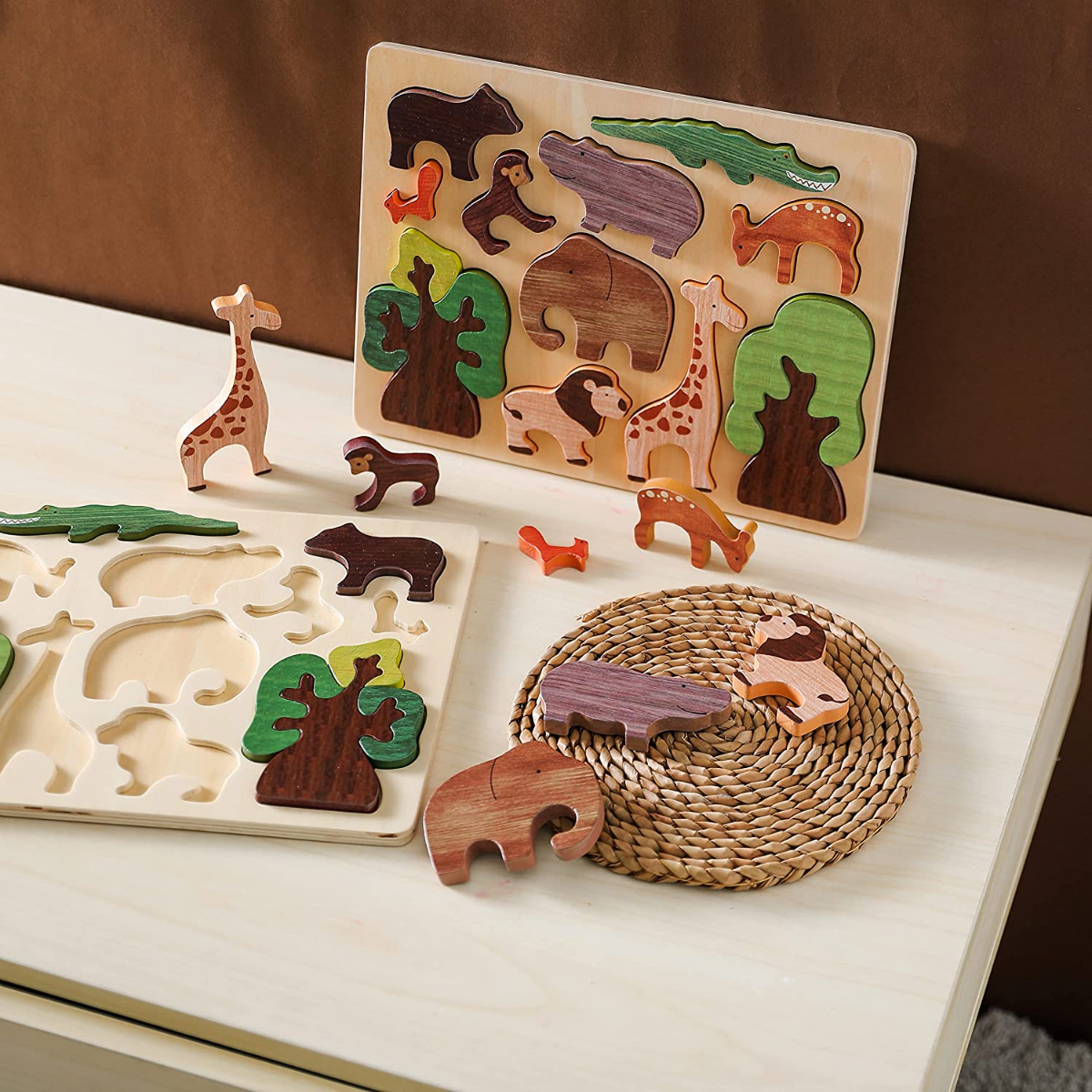 動物と森 木製形合わせパズル｜高級感ある木のおもちゃ・良い材料を選りすぐる|undefined